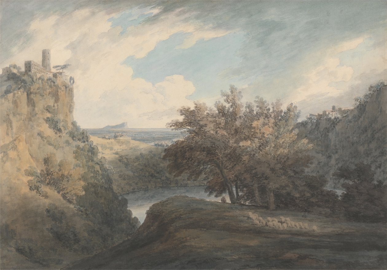 Jezioro Nemi autorstwa John Robert Cozens