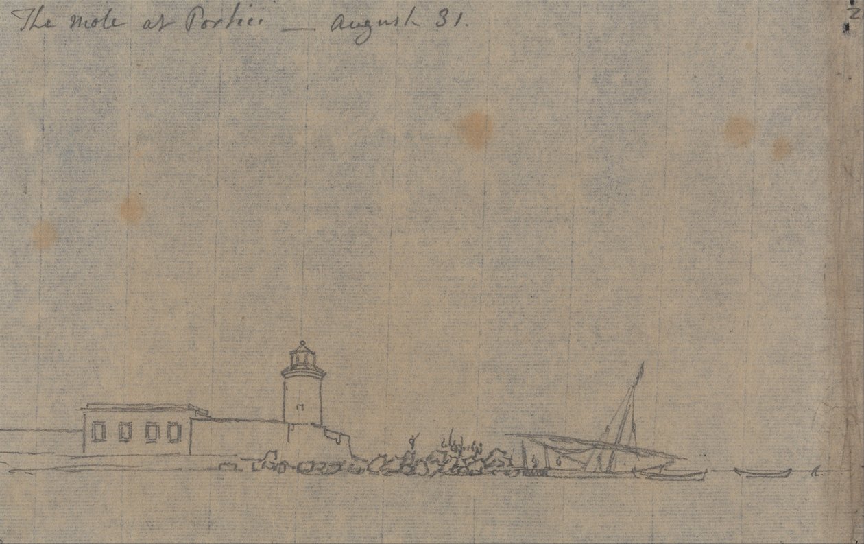 The Mole w Portici, 31 sierpnia autorstwa John Robert Cozens