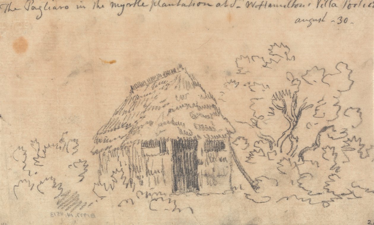 Pagliaro na plantacji Myrtle w willi Sir Williama Hamiltona w Portici autorstwa John Robert Cozens