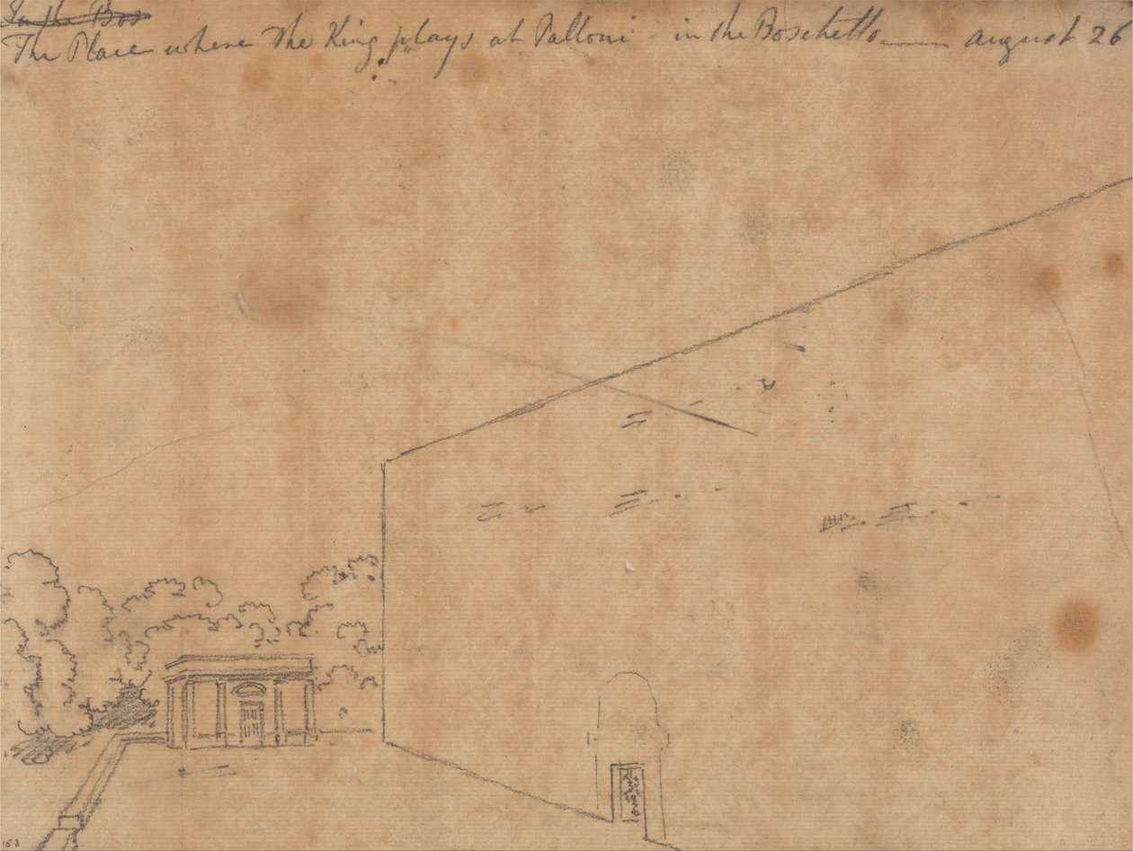 Miejsce, w którym król bawi się w Palloni autorstwa John Robert Cozens