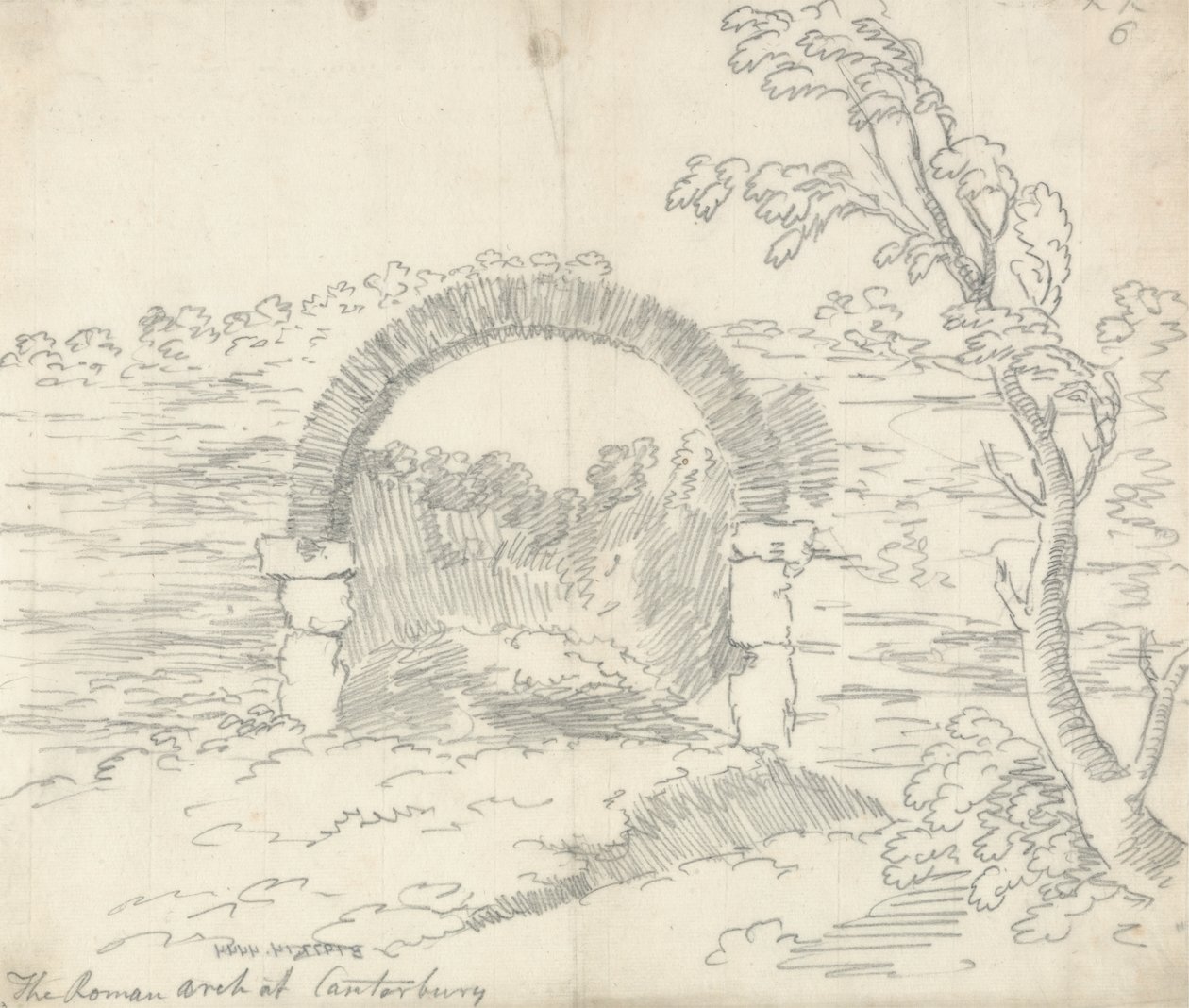 Rzymski łuk w Canterbury autorstwa John Robert Cozens