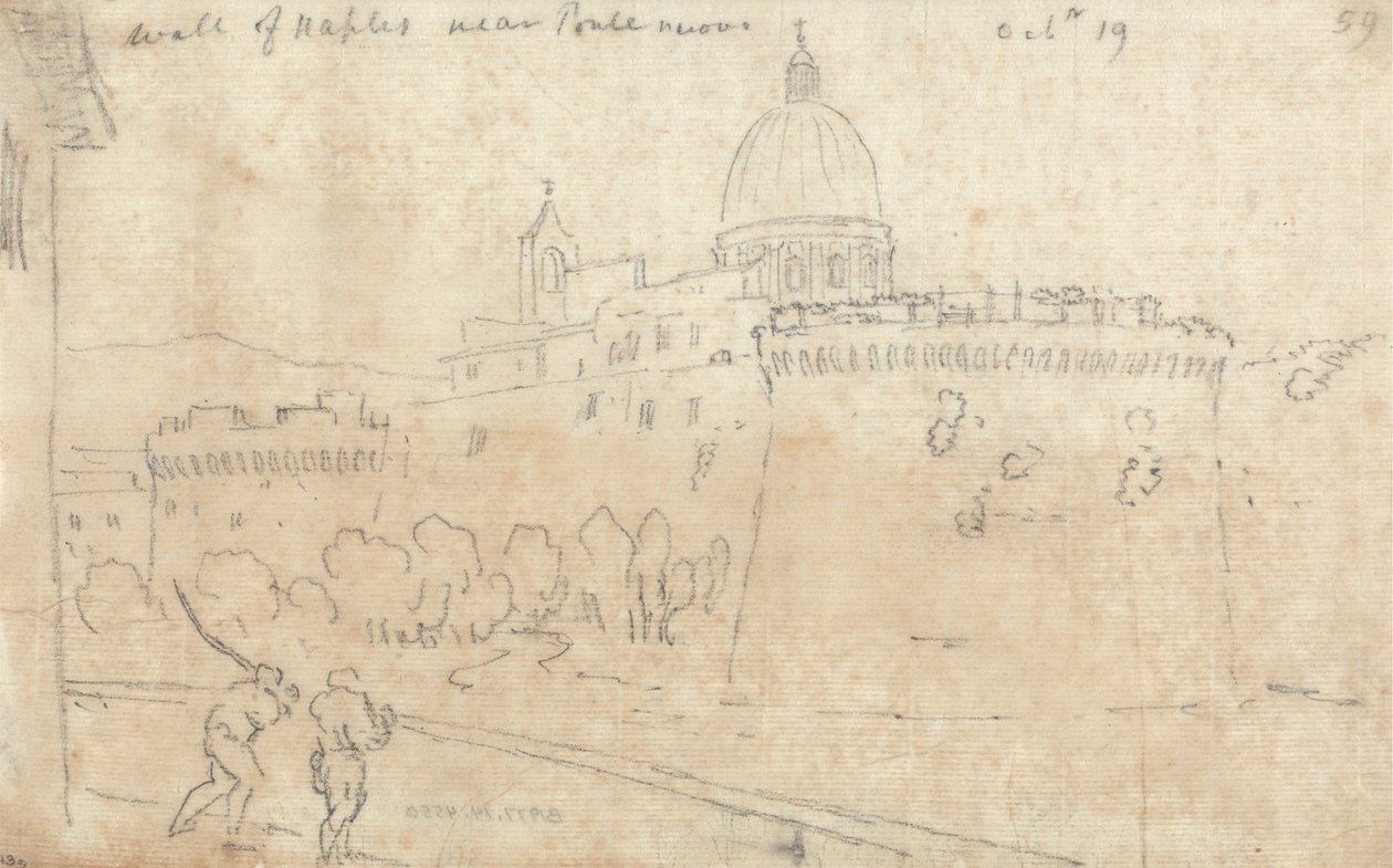 Mur Neapolu w pobliżu Ponte Nuovo autorstwa John Robert Cozens