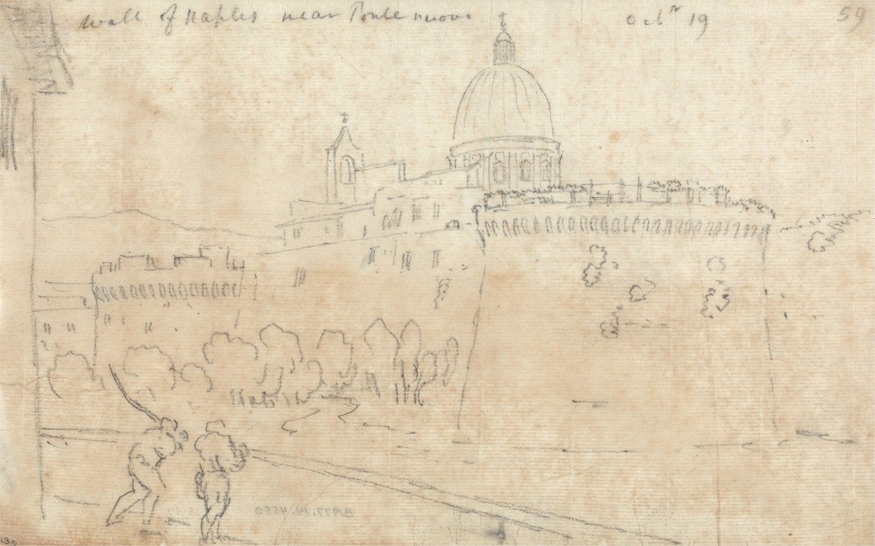 Mur Neapolu w pobliżu Ponte Nuovo autorstwa John Robert Cozens