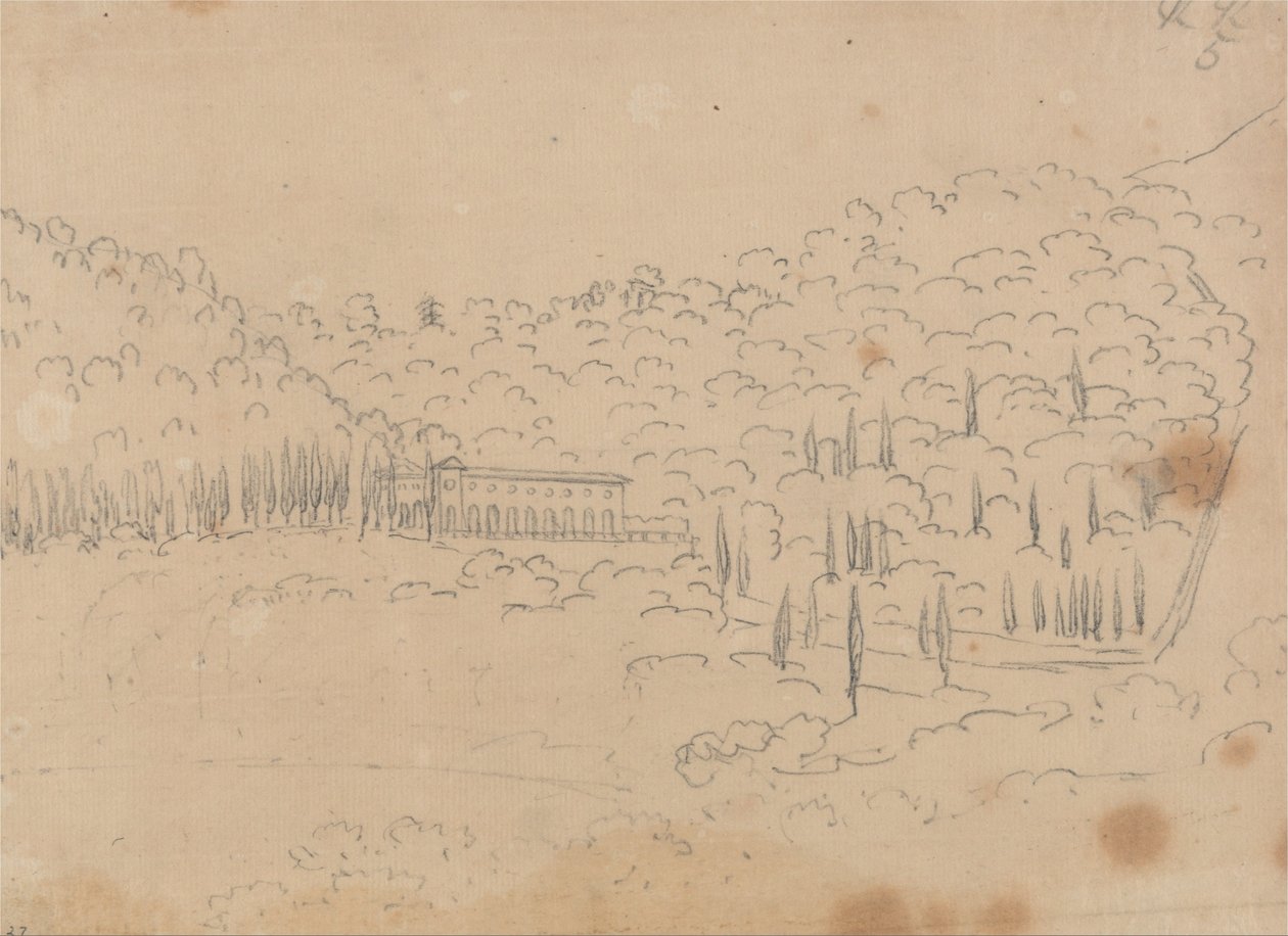 Widok na willę autorstwa John Robert Cozens