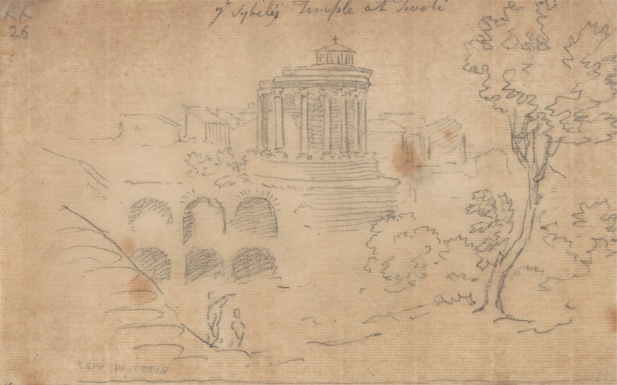 Świątynia Ye Sybil w Tivoli autorstwa John Robert Cozens