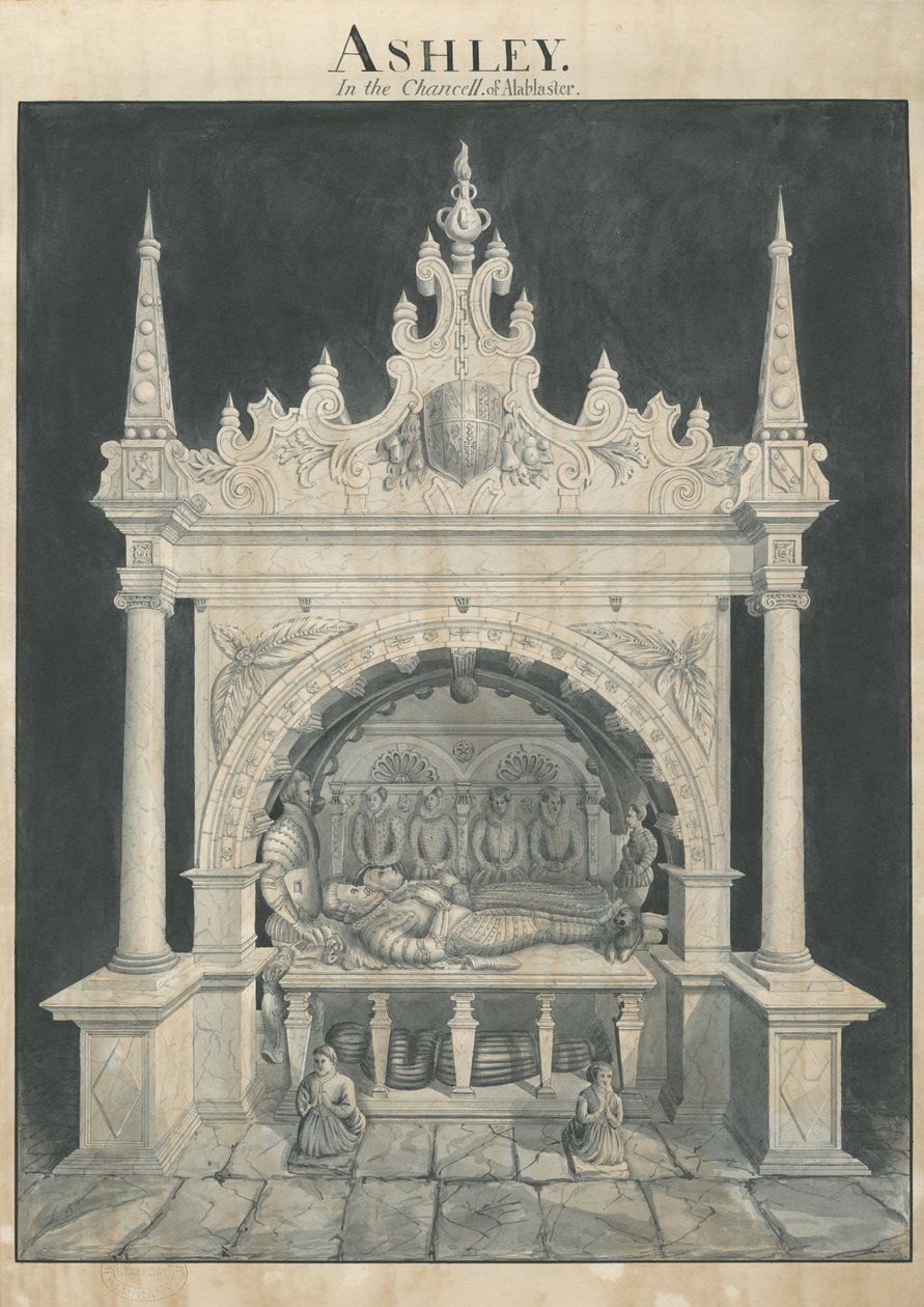 Ashley Church - Ashley Tomb : rysunek piórkiem i praniem, bd [?XIX w.] (rysunek) autorstwa John Robert Fernyhough