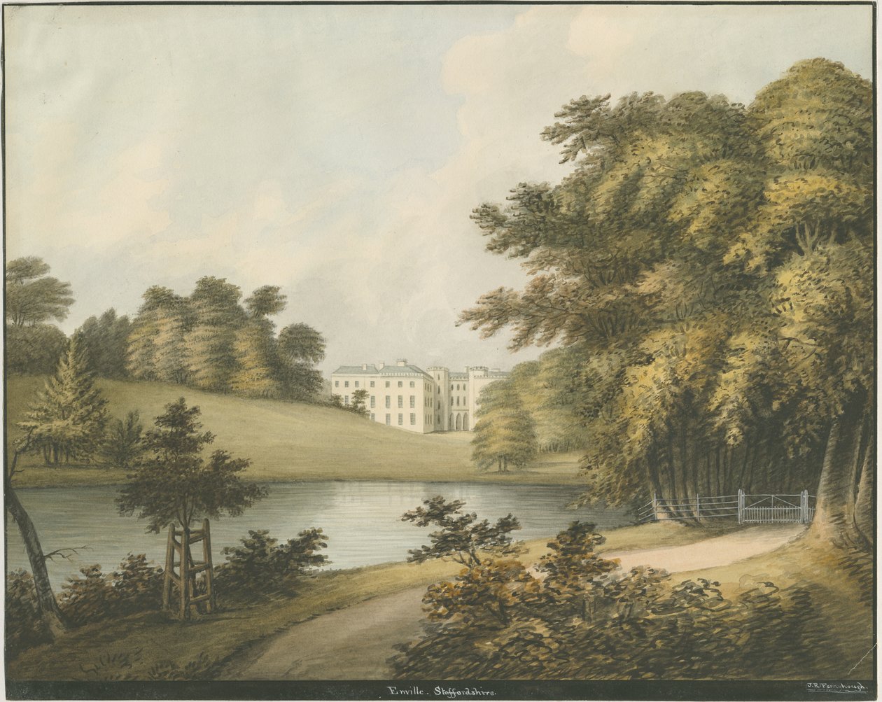 Enville Hall: malarstwo akwarela, II [XIX w.] autorstwa John Robert Fernyhough