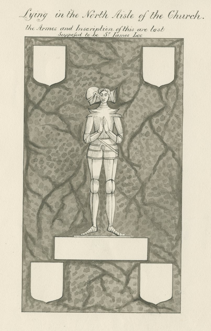 Kamień - Mosiężna figura [Sir James Lee]: rysunek długopisem i praniem, nd [XIX wiek] (rysunek) autorstwa John Robert Fernyhough