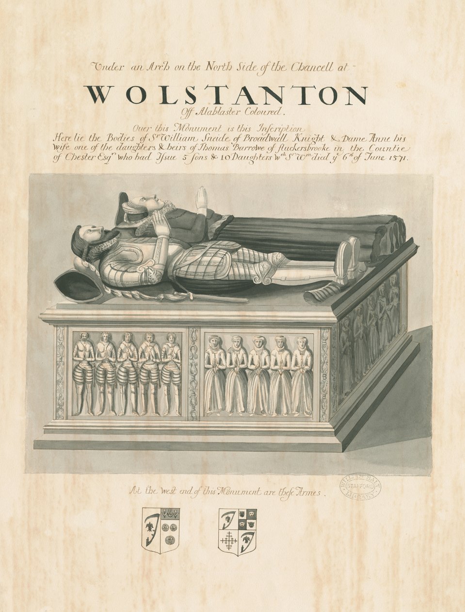 Kościół Wolstanton - Grób Sir Williama Sneide
