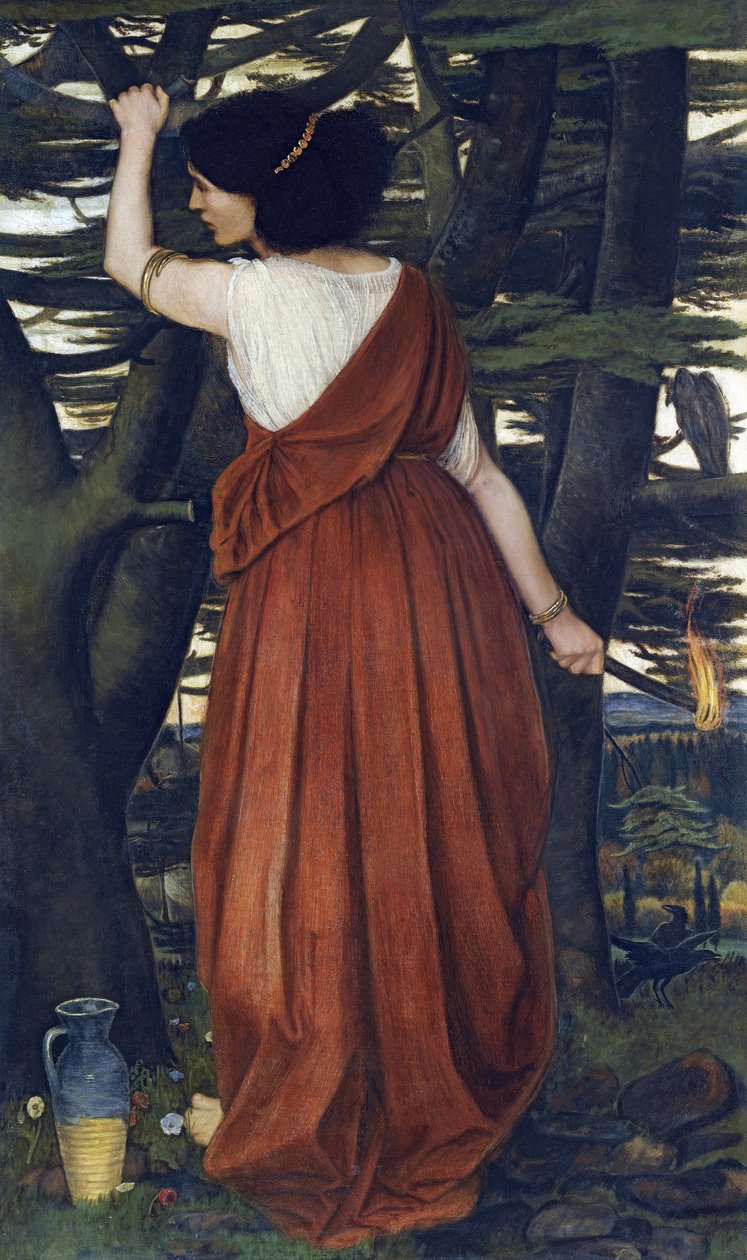 Obrazy prerafaelickie: Rispa (Ritspa, Ritspah), córka Aiah par Stanhope (Spencer-Stanhope), John Roddam (1829-1908). olej na płótnie autorstwa John Roddam Spencer Stanhope