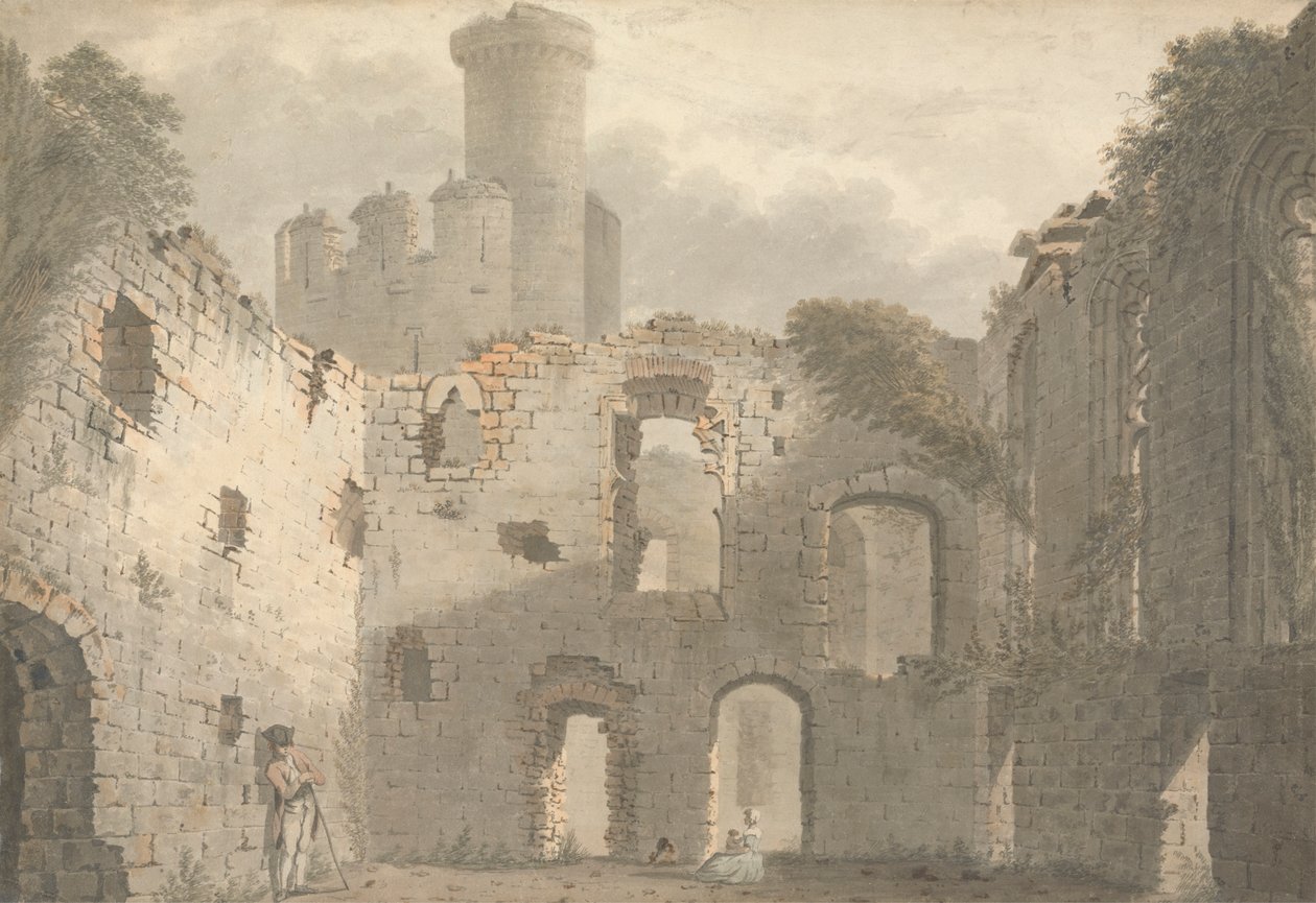 Zamek Conway, widok wnętrza autorstwa John Roe of Warwick