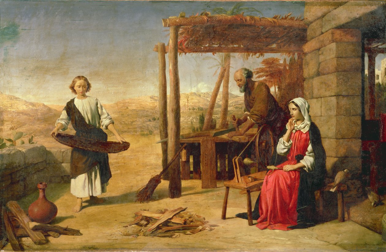 Nasz Zbawiciel poddany swoim rodzicom w Nazarecie, 1860 r. autorstwa John Rogers Herbert