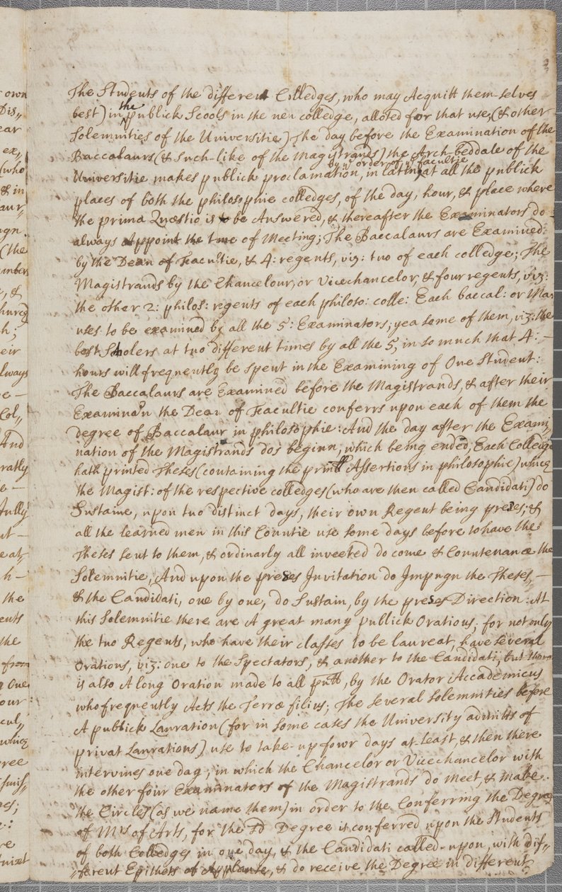 List od Johna Rowa, studenta w St Andrews, do jego wuja, 1691 autorstwa John Row