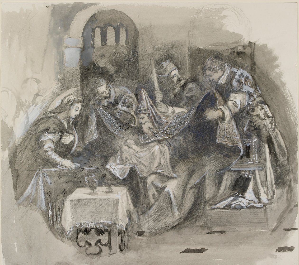 Rysunek obrzezania Tintoretta w Scuola Grande di San Rocco, sierpień 1869 autorstwa John Ruskin