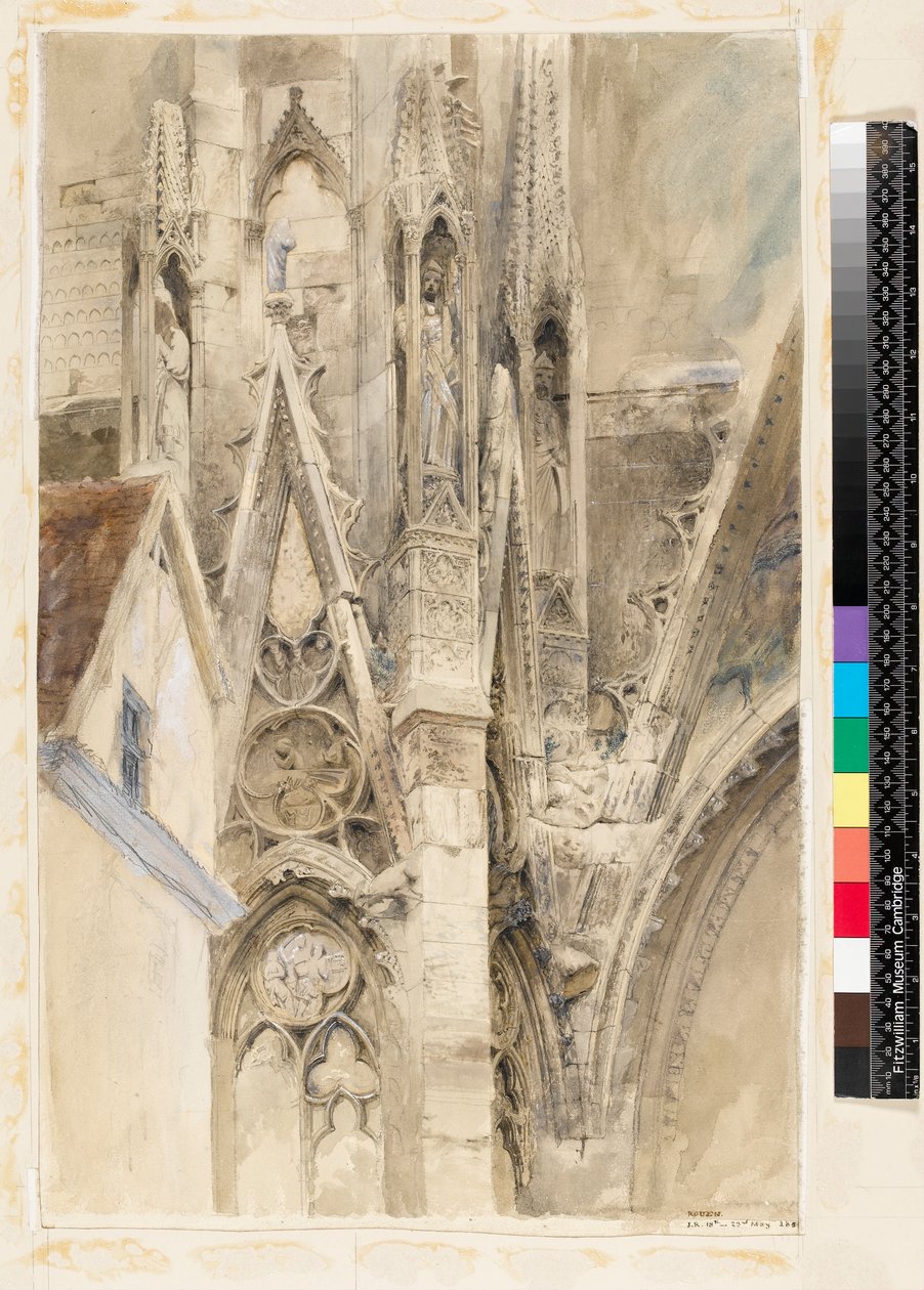 Wejście do południowego transeptu katedry w Rouen, 1854 autorstwa John Ruskin
