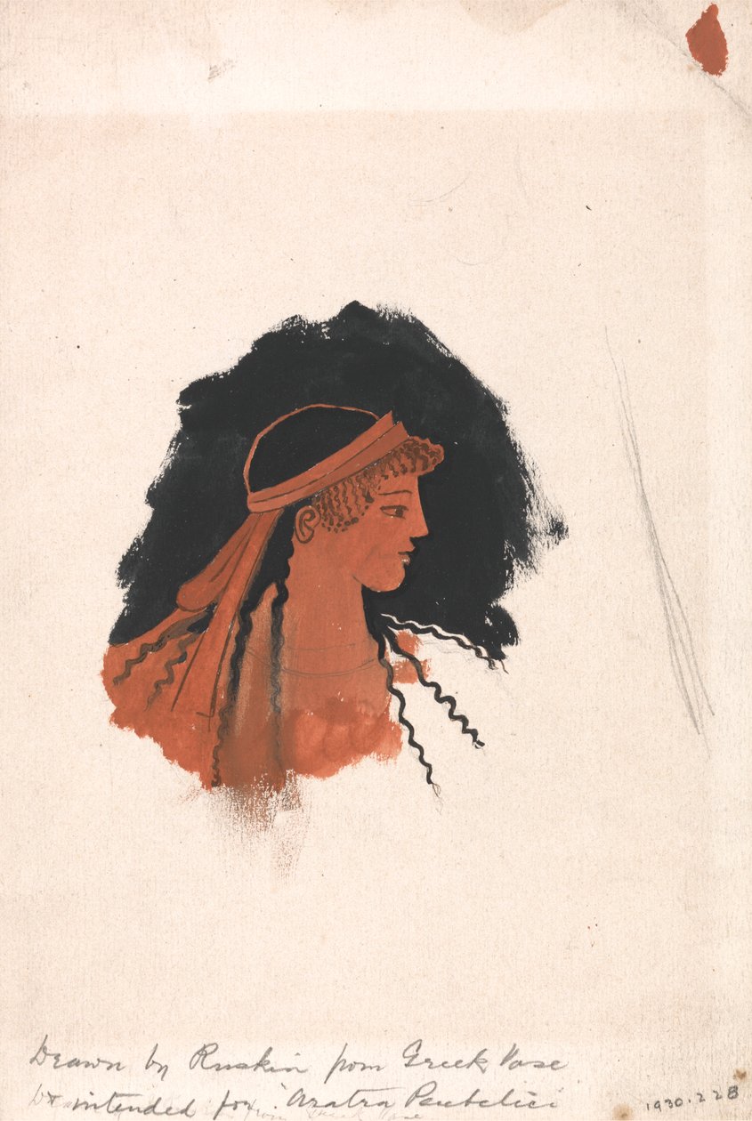 Głowa Ateny, według greckiej amfory autorstwa John Ruskin