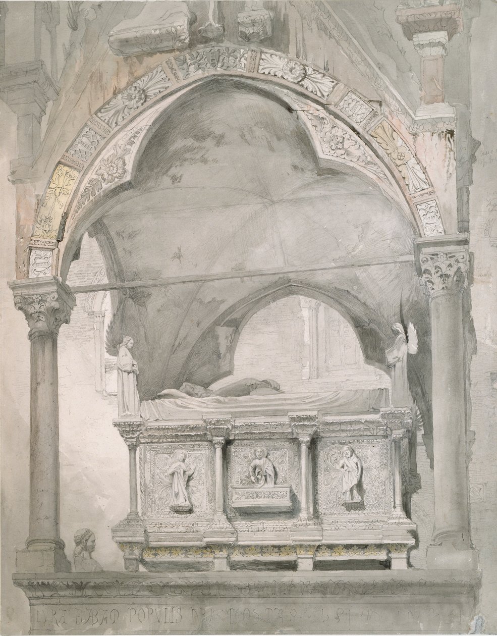 Studium dla grobowca Mastino II della Scala w Weronie, 1852 autorstwa John Ruskin