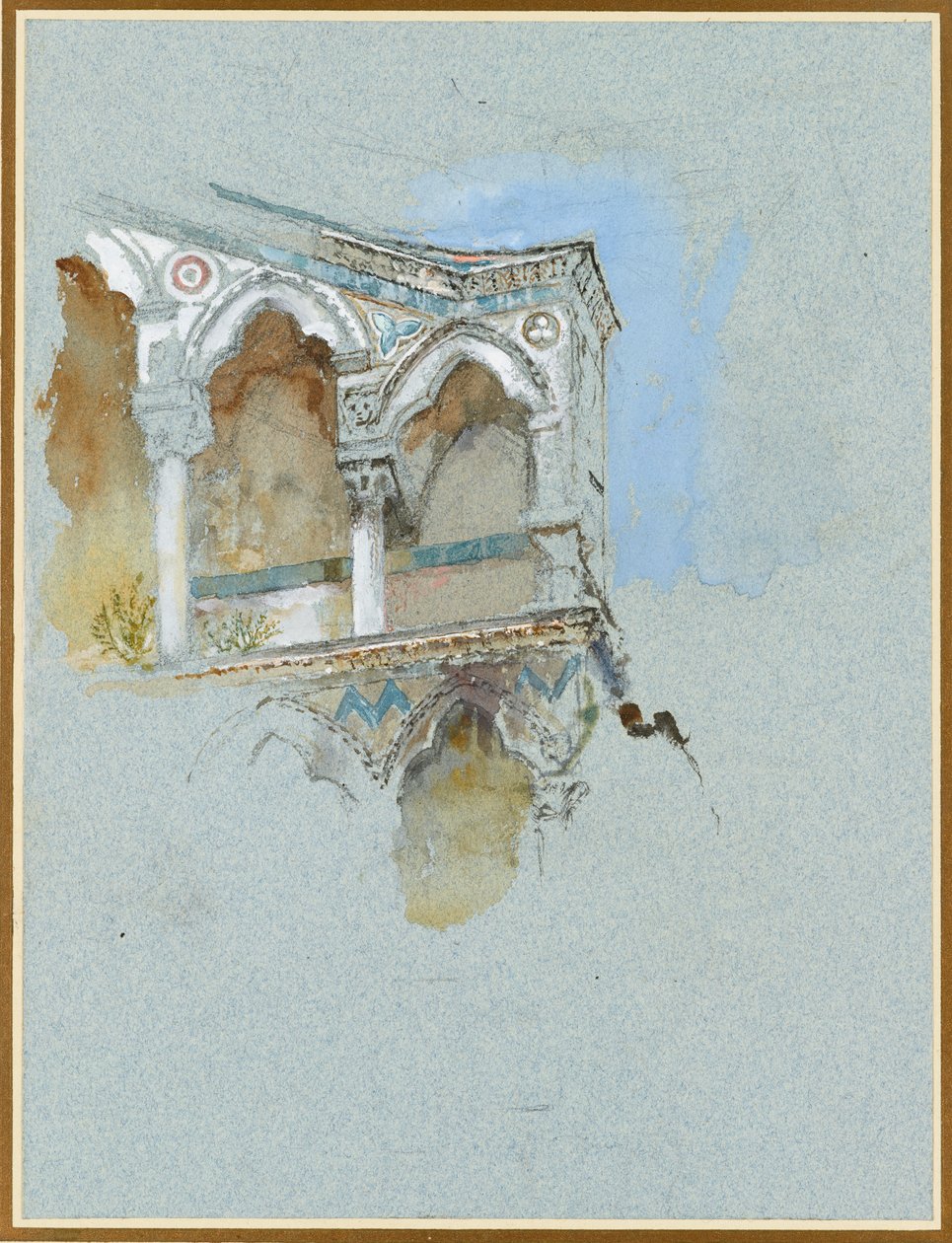 Studium gotyckiej fasady w Pizie w San Michele w Borgo, Piza, 1 lipca autorstwa John Ruskin
