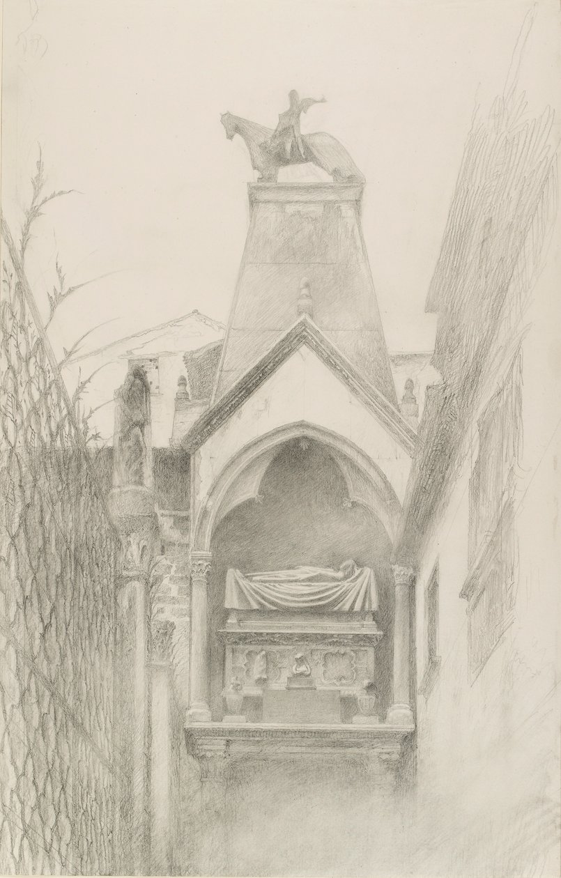 Studium grobowca Can Grande della Scala w Weronie, maj-sierpień 1869 r. autorstwa John Ruskin
