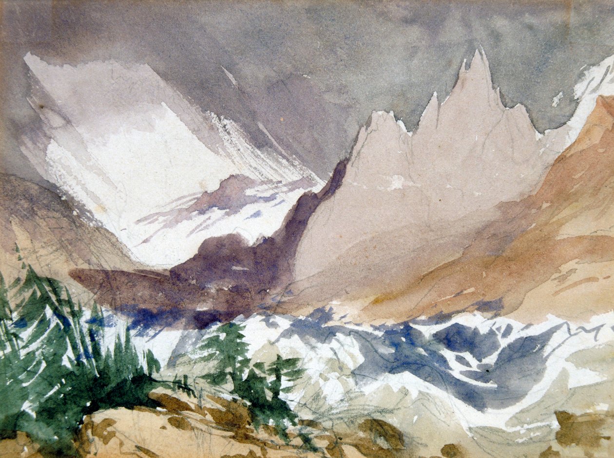 „Szwajcarski krajobraz górski”, XIX w. autorstwa John Ruskin