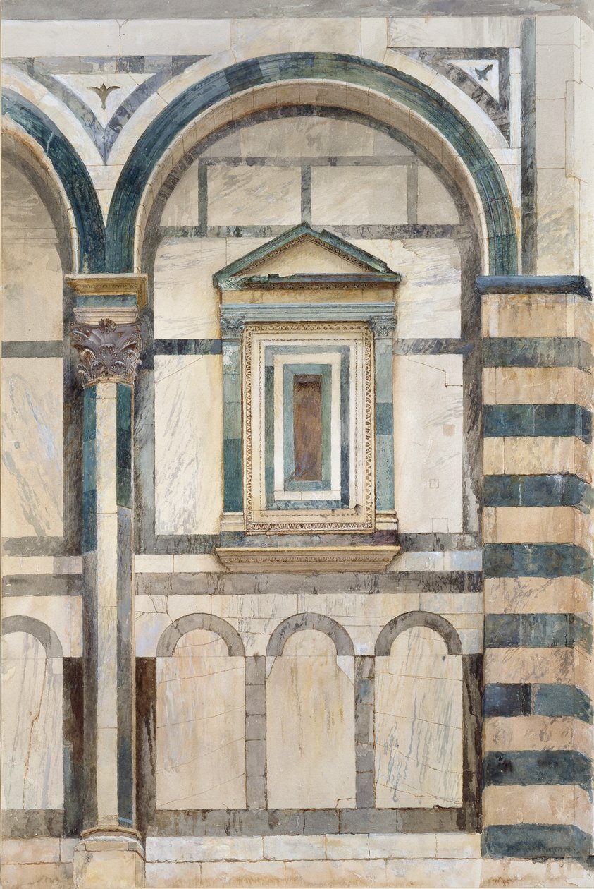 Baptysterium, Florencja: Studium górnej części prawego przedziału na południowo-zachodnim Fa autorstwa John Ruskin