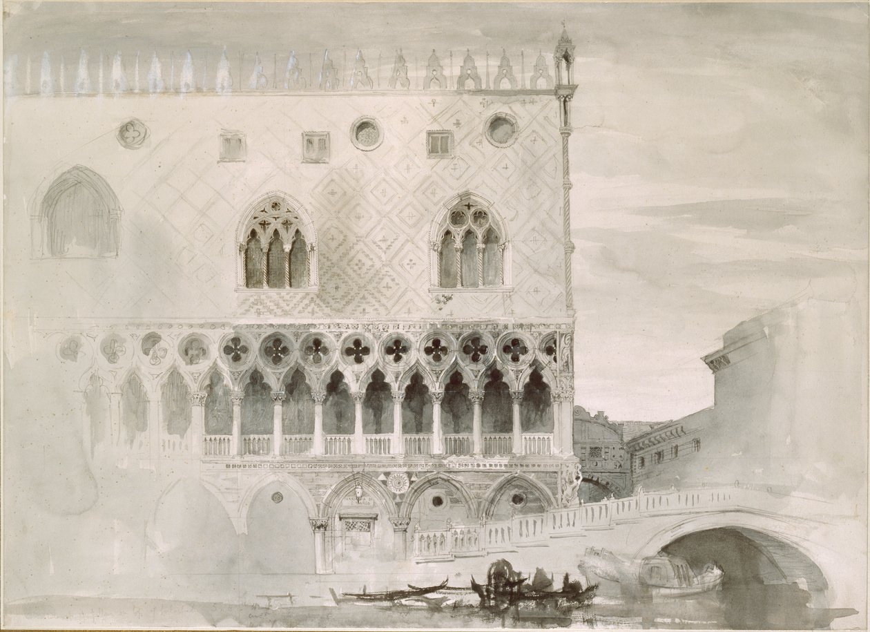 Zewnętrzna część Pałacu Książęcego, Wenecja, 1852 autorstwa John Ruskin