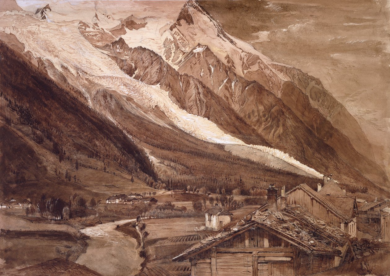 Lodowiec Bossons, Chamonix, czerwiec 1849 autorstwa John Ruskin