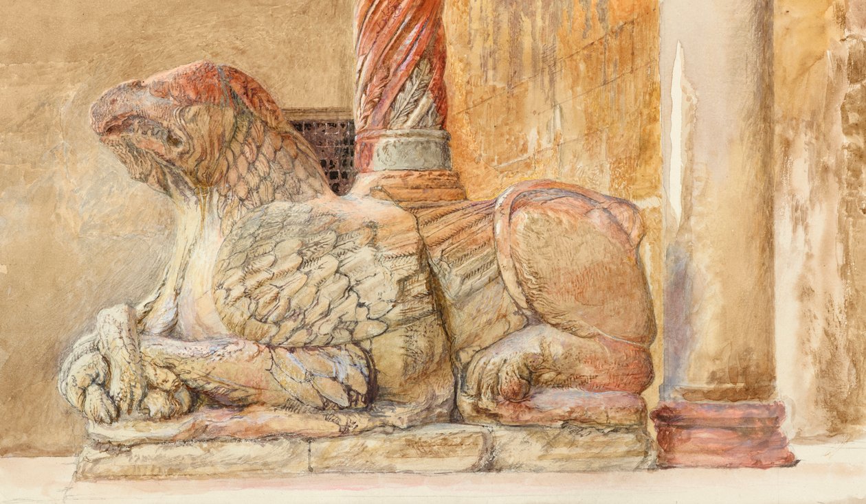 Gryf niosący północny szyb zachodniego wejścia do Duomo, Verona autorstwa John Ruskin
