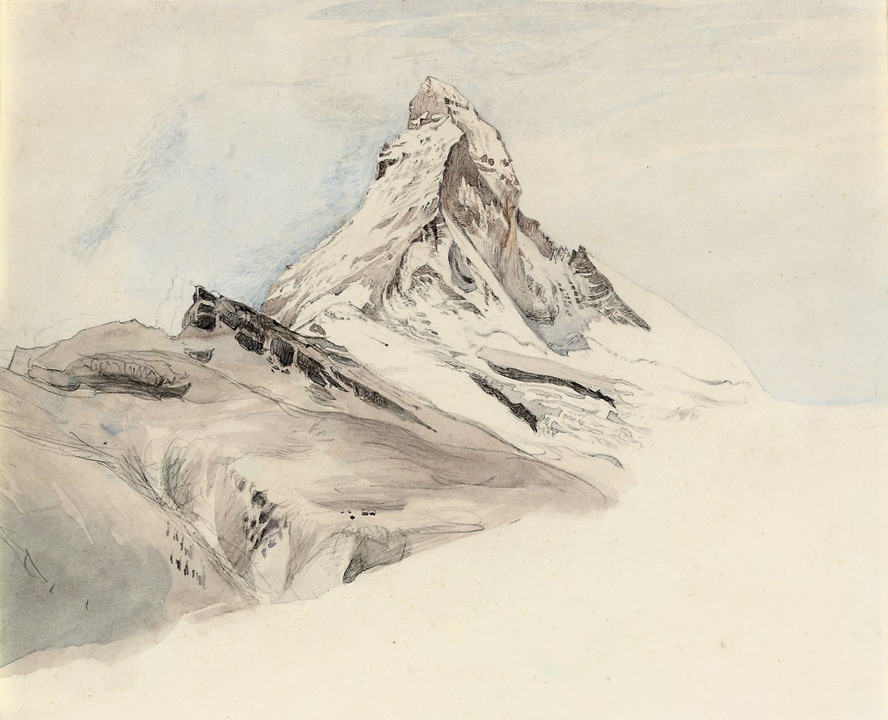 Matterhorn, Szwajcaria, od północnego wschodu, 1849 autorstwa John Ruskin
