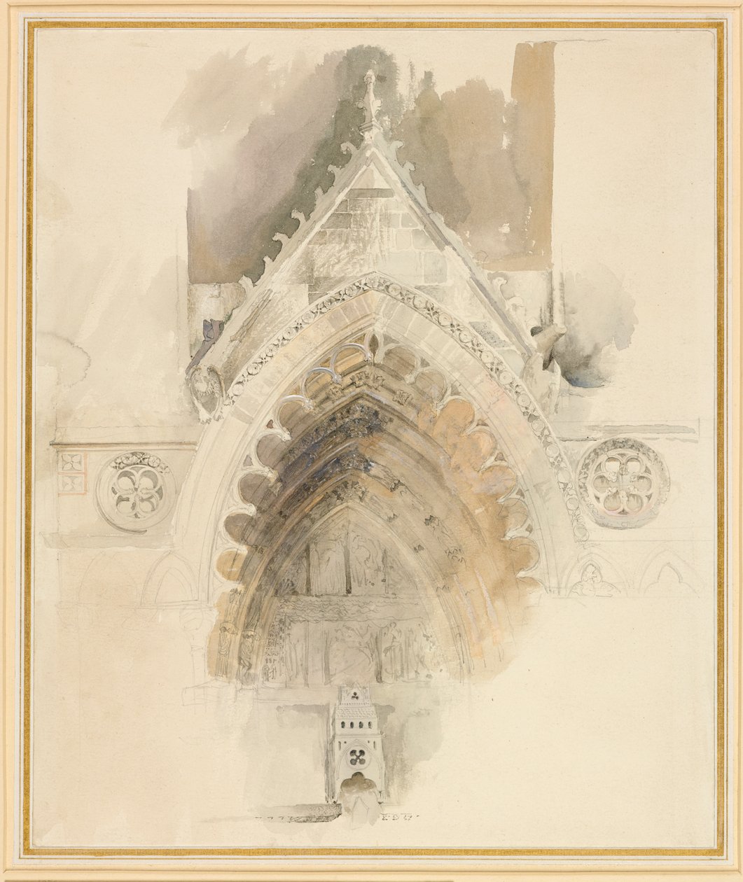 Łuk północny zachodniego wejścia katedry w Amiens, 17-18 maja lub 23 września 1856 r. autorstwa John Ruskin