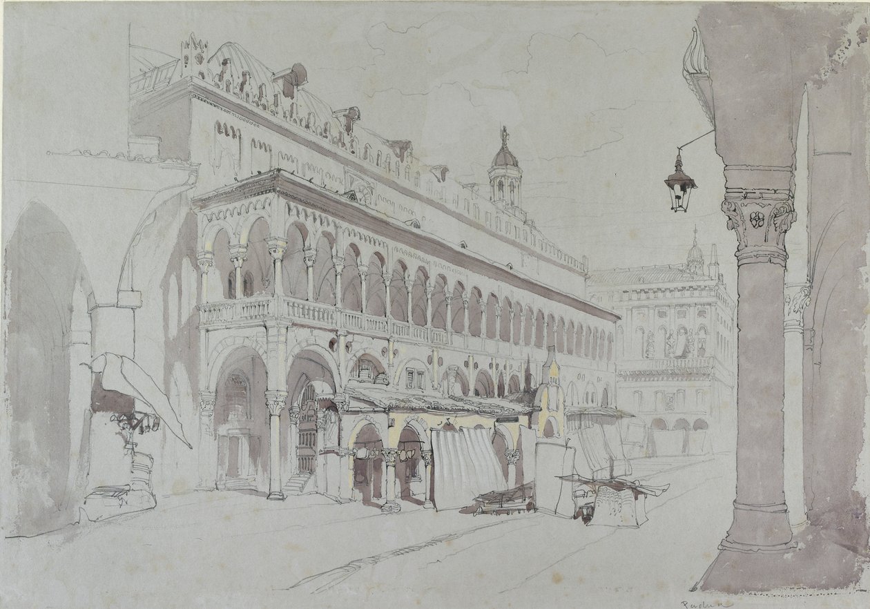 Palazzo della Ragione i Piazza delle Erbe, Padwa, maj 1841 r. autorstwa John Ruskin