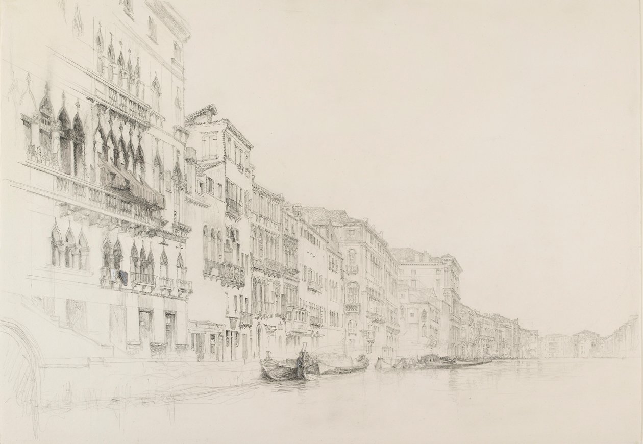 Widok z Palazzo Bembo na Palazzo Grimani, Wenecja, maj - czerwiec 1870 autorstwa John Ruskin