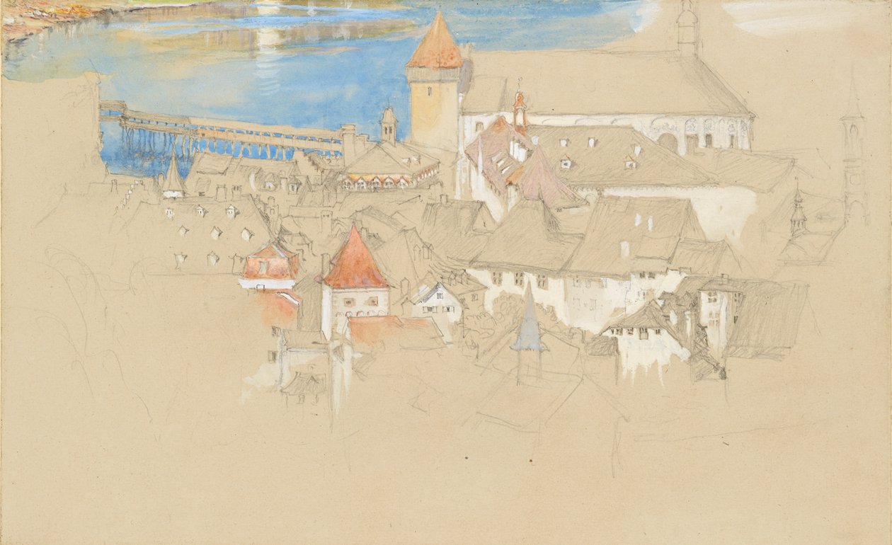 Widok Lucerny z góry, 1861 lub 1866. autorstwa John Ruskin