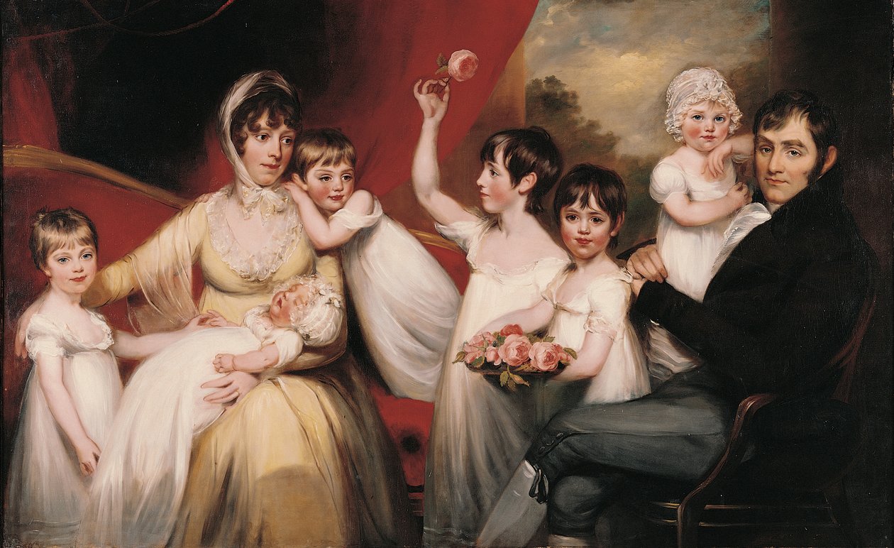 John Lee i jego rodzina, ok. 1800 (olej na płótnie) autorstwa John Russell