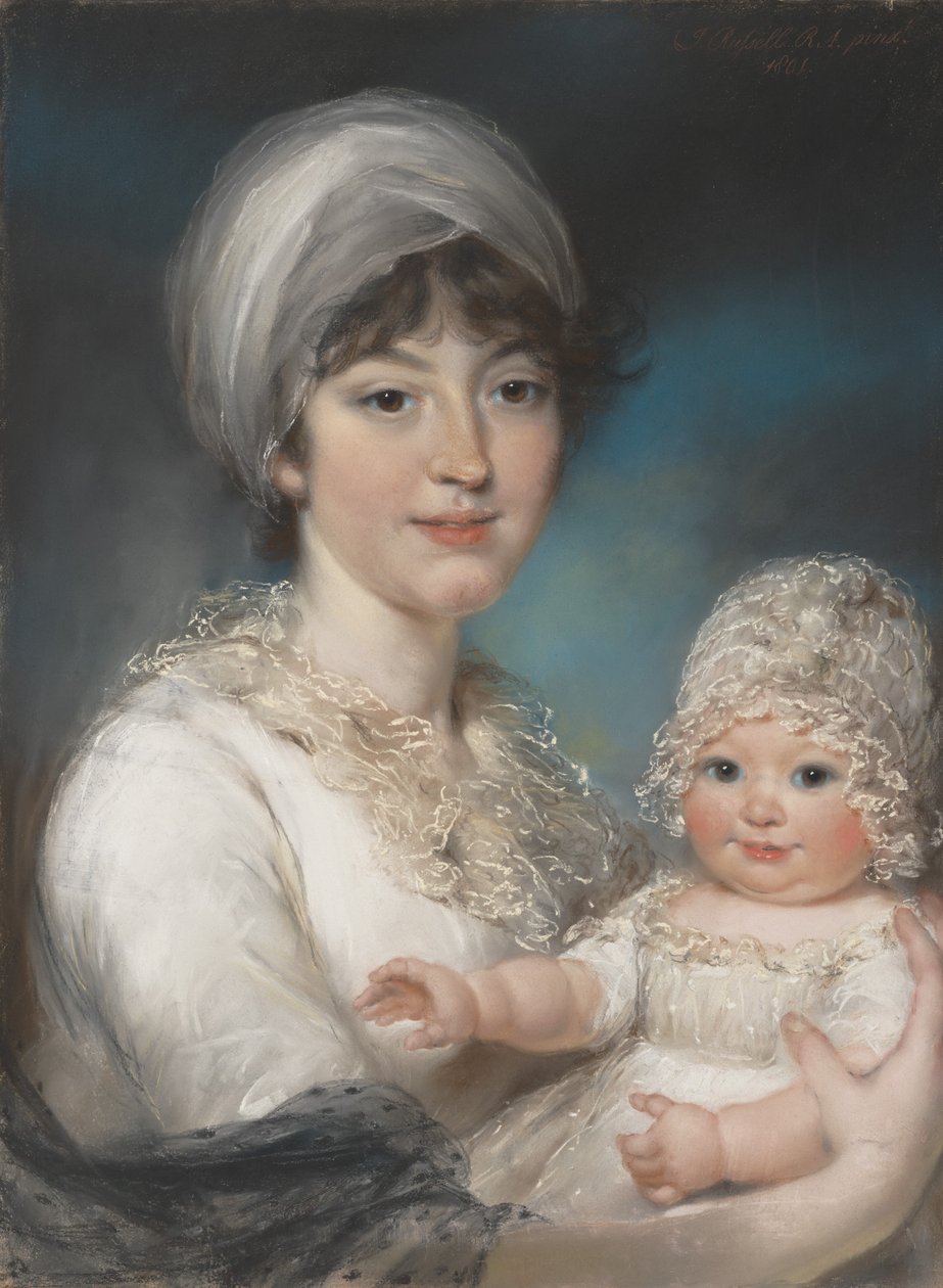 Pani Robert Shurlock Henrietta Ann Jane Russell, 1775-1849 i jej córka Ann, 1801. autorstwa John Russell