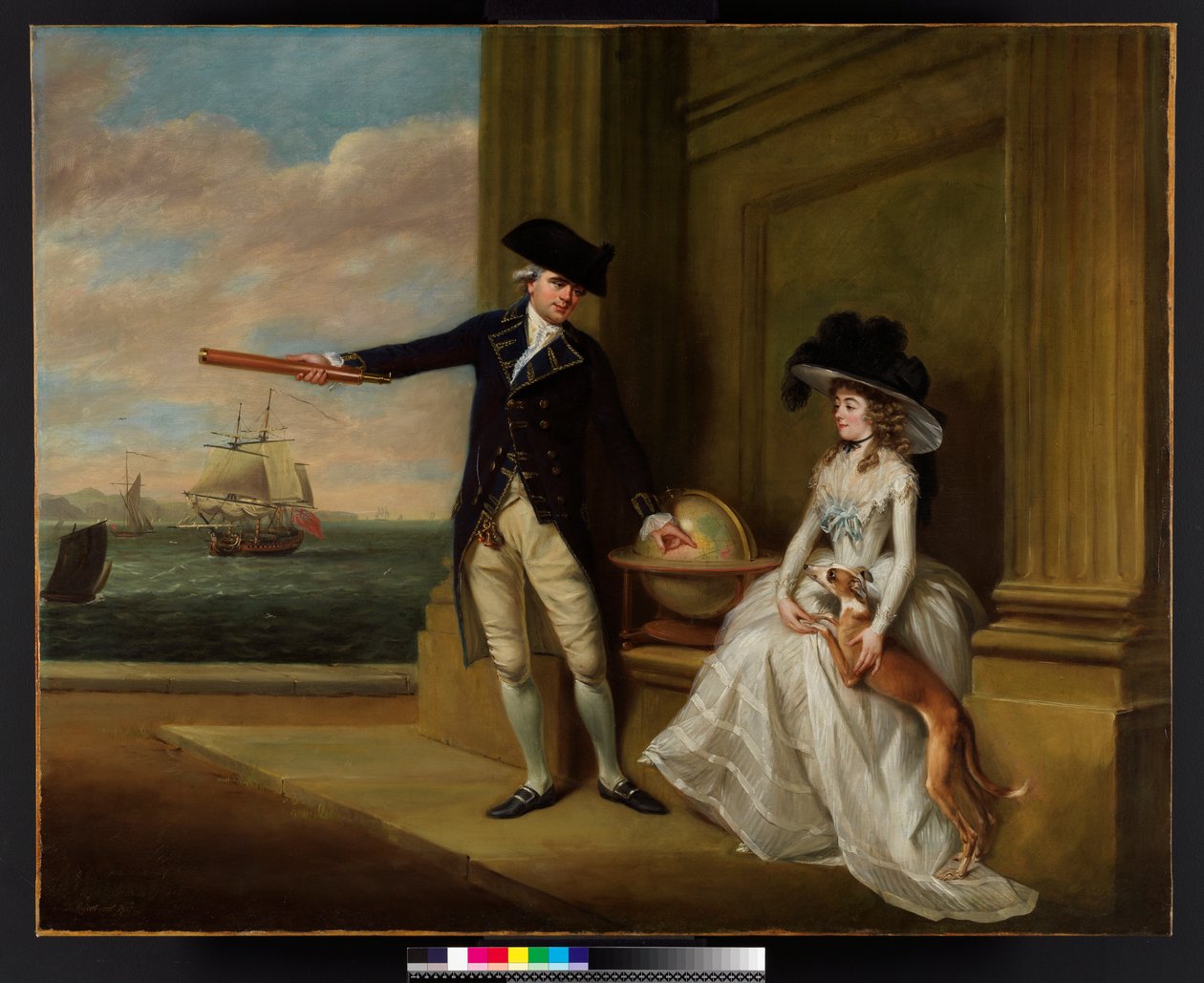 Portret kapitana i pani Hardcastle, 1785 autorstwa John Russell
