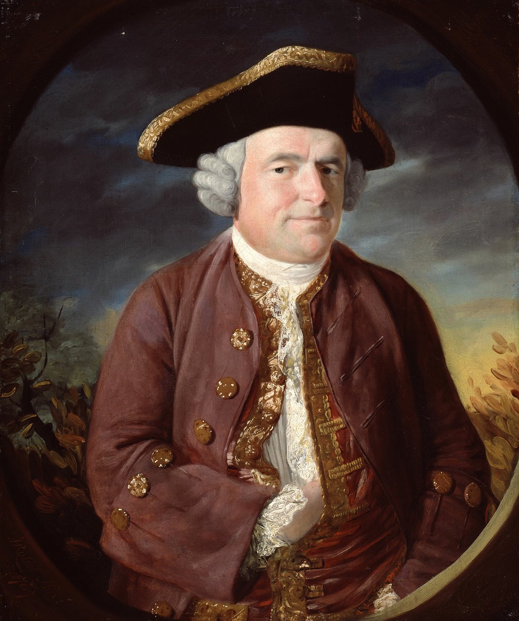 Portret mężczyzny w kapeluszu tricorn, 1767. autorstwa John Russell