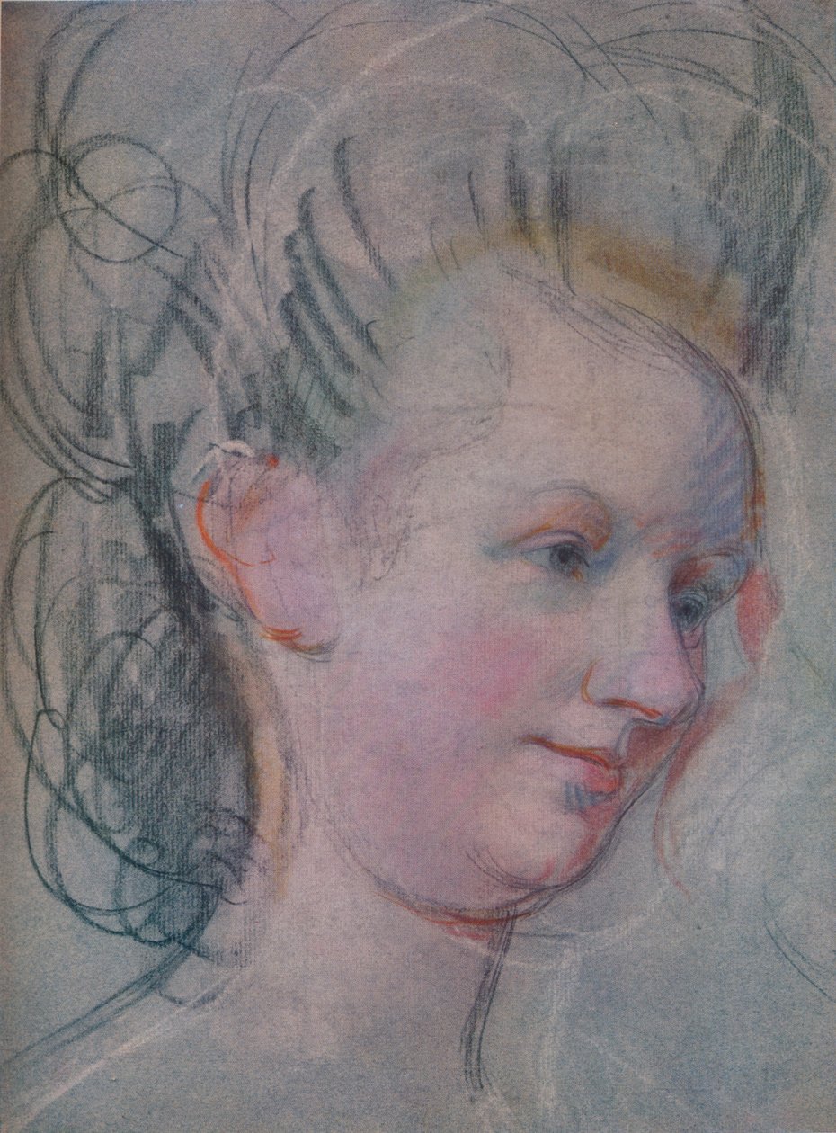 Szkic głowy damy, c1791 autorstwa John Russell