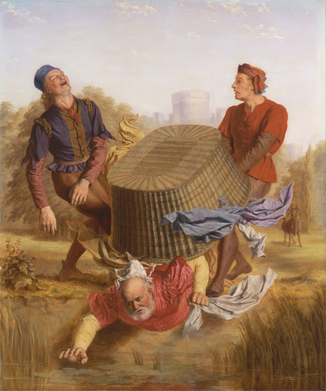 Buck myje na Datchet Mead z „Wesołych żon Windsoru”, III, v autorstwa John S. Clifton