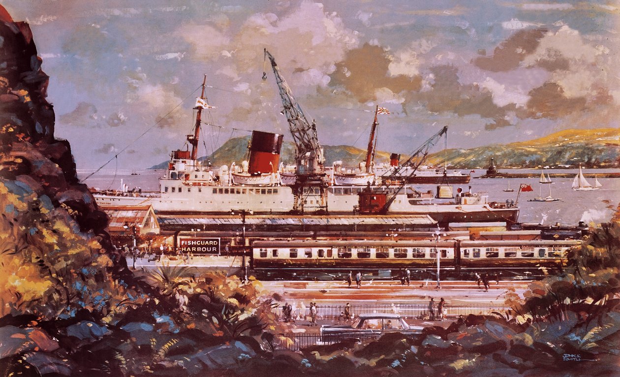 Scena w porcie Fishguard autorstwa John S. Smith