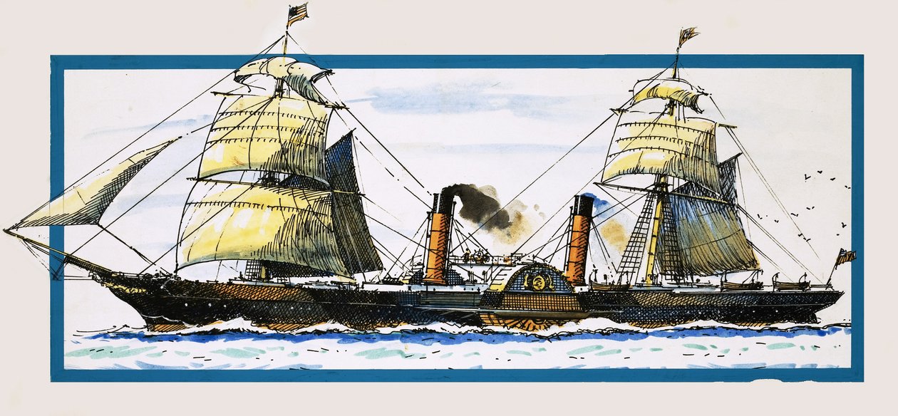 Brytyjski parowiec wiosłowy Persia autorstwa John S. Smith
