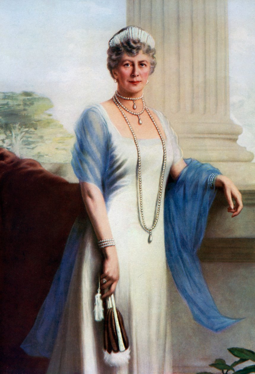 Mary of Teck, królowa małżonka Jerzego V Wielkiej Brytanii, 1937 autorstwa John Saint Helier Lander
