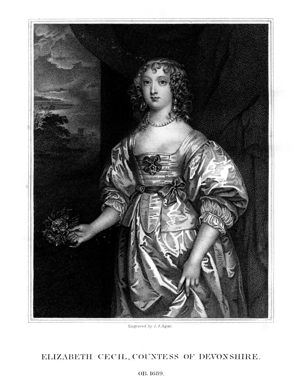 Elizabeth Cecil, hrabina Devonshire, 1824. autorstwa John Samuel Agar