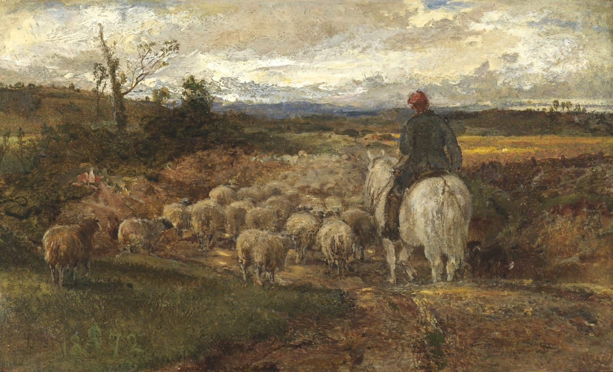 A Sussex Lane, 1872 (olej na papierze nałożony na len) autorstwa John Samuel Raven