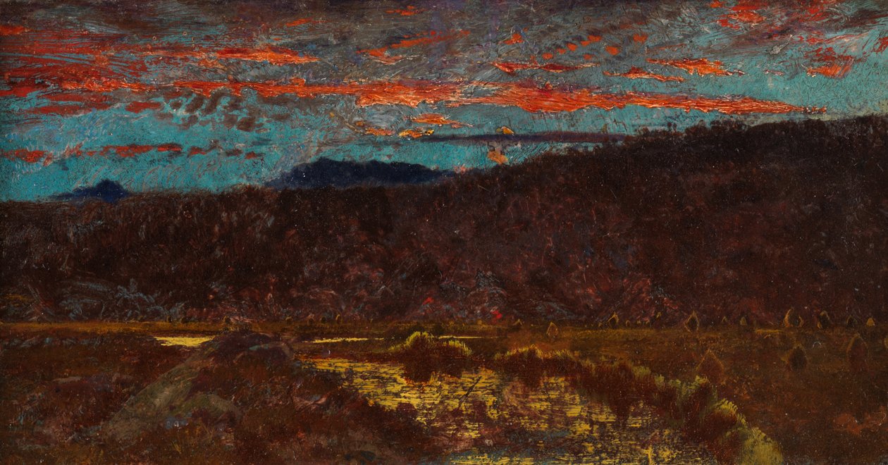 Somerset Cornfield (olej na papierze ułożony na płótnie) autorstwa John Samuel Raven