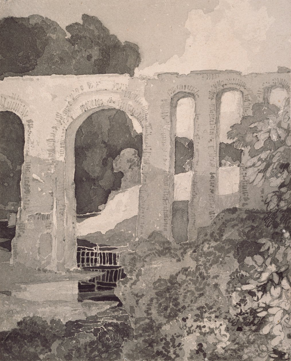 Akwedukt Telforda, ok. 1800 r. Artyści: John Sell Cotman, Thomas Telford. autorstwa John Sell Cotman, Thomas Telford