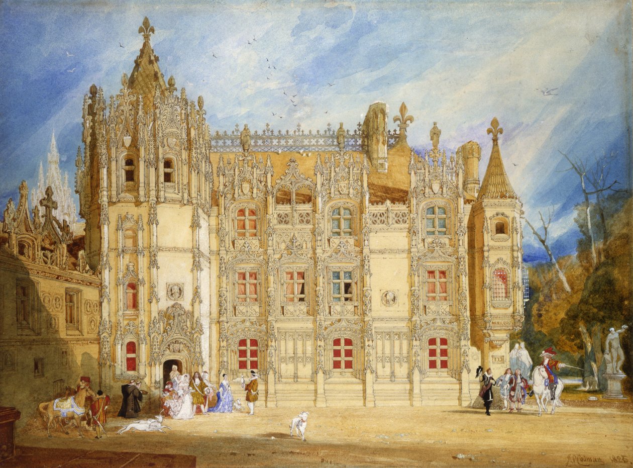 Dom opacki w opactwie St. Ouen w Rouen, 1826 (wc na papierze) autorstwa John Sell Cotman