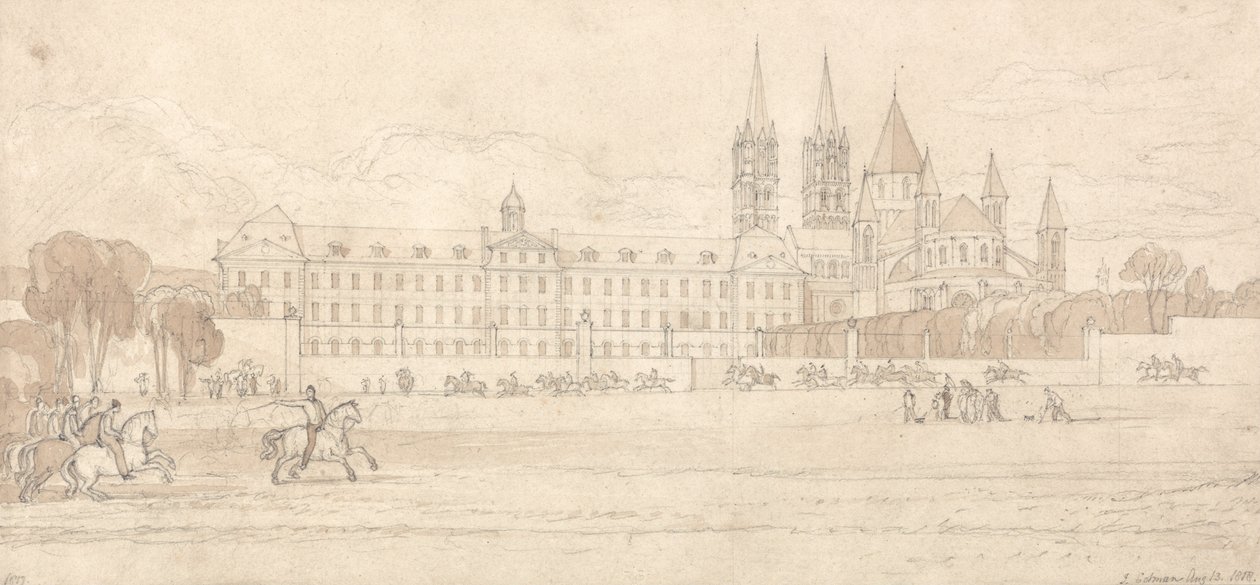 Abbaye Aux Hommes, Caen autorstwa John Sell Cotman