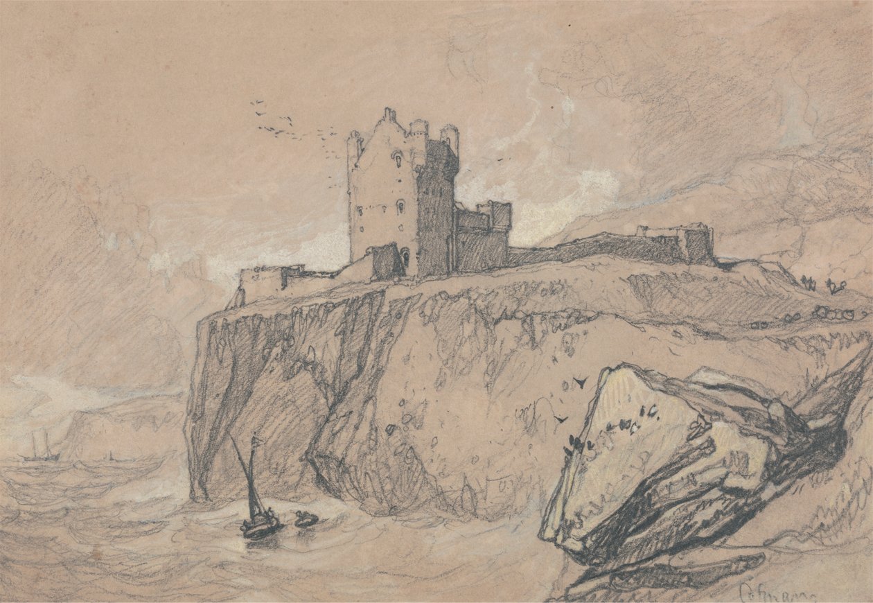 Zamek Bamburgh, Northumberland autorstwa John Sell Cotman