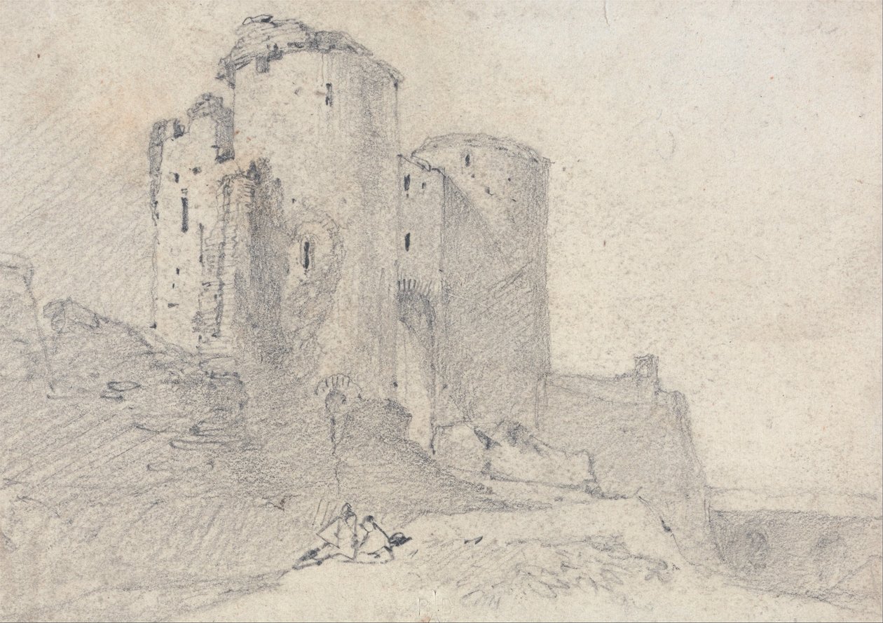 Zamek Beeston, Cheshire: Wejście do zamku autorstwa John Sell Cotman
